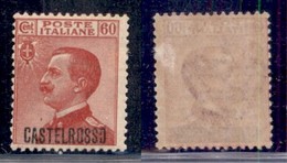 Colonie - Castelrosso - 1922 - 60 Cent (8 Varietà) Con O Rotta - Gomma Originale - Piccolo Assottigliamento Laterale Al  - Altri & Non Classificati