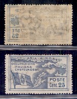 Colonie - Castelrosso - 1923 - 25 Cent Occupazione (12 Varietà) Con Parziale Decalco - Gomma Integra - Non Catalogato - Andere & Zonder Classificatie