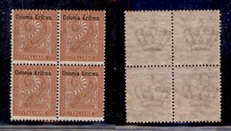 Colonie - Eritrea - 1893 - 2 Cent (2) In Quartina - Gomma Integra (60) - Andere & Zonder Classificatie