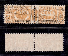 Colonie - Eritrea - 1927/1937 - 50 Cent Pacchi Postali Soprastampato (25) - Usato (70) - Andere & Zonder Classificatie