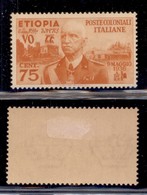 Colonie - Etiopia - 1935 - 75 Cent (6) - Gomma Originale (60) - Other & Unclassified