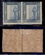 Colonie - Libia - 1921 - 25 Cent Pittorica (26g) - Coppia Con Centri Spostati - Gomma Integra (a Sinistra) + Gomma Origi - Autres & Non Classés