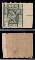 Colonie - Libia - 1924 - 20 Cent Sibilla (40c) Bordo Foglio Non Dentellato In Verticale - Gomma Integra - Diena (105++) - Autres & Non Classés