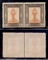 Colonie - Libia - 1924 - 15 Cent Pittorica (48+48zg) In Coppia - Filagrana Lettere (AN) 16/10 Al Centro Del Pezzo Di Des - Otros & Sin Clasificación