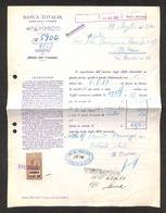 Colonie - Somalia - Mogadiscio 29.7.37 - Ricevuta Della Banca D'Italia Per Vaglia Di 49.549 Lire Per Milano - Otros & Sin Clasificación