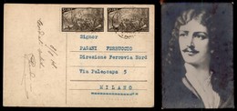 Repubblica - Coppia Del 3 Lire Risorgimento (580) Su Cartolina Da Saronno A Milano Del 8.8.48 - Other & Unclassified