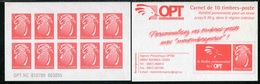 CARNET** De 2009 De 10 TIMBRES "Le Cagou, Rouge Type Lavergne"  Avec Date 010709  Et N° 003095 - Carnets