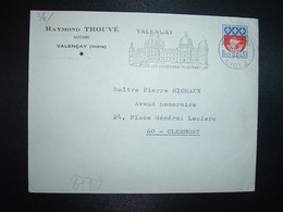 LETTRE TP BLASON PARIS 0,30 OBL.MEC.10-6 1966 VALENCAY INDRE (36) RAYMOND TROUVE Notaire - Autres & Non Classés