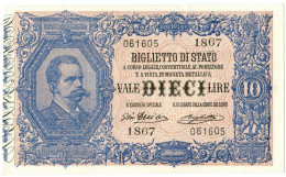 10 LIRE BIGLIETTO DI STATO EFFIGE UMBERTO I 10/04/1915 SUP+ - Sonstige