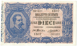 10 LIRE BIGLIETTO DI STATO EFFIGE UMBERTO I 10/04/1915 SUP - Sonstige