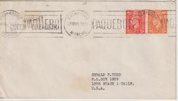 Lettre 1948 Pour Les USA Oblit. Cherbourg Paquebot Sur Timbre Anglais - 1921-1960: Période Moderne