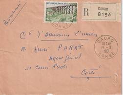 Lettre Recommandée 1961 De Cauro Corse Pour Corte - 1961-....