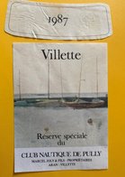 11162 - Villette 1987 Réserve Spéciale Du Club Nautique De Pully  Suisse - Segelboote & -schiffe