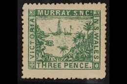 NEW SOUTH WALES 1869 3d Green Murray Steam Navigation Company Stamp, Very Fine Mint, Short Tear At Right. For More Image - Sonstige & Ohne Zuordnung