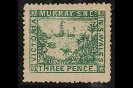 NEW SOUTH WALES 1869 3d Green Murray Steam Navigation Company Stamp, Very Fine Mint, Short Tear At Right. For More Image - Andere & Zonder Classificatie