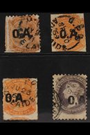 SOUTH AUSTRALIA DEPARTMENTAL OVERPRINTS - OFFICIAL ASSIGNEE 1868-74 2d Orange-red (x3) & 4d Lilac With "O.A." Overprints - Andere & Zonder Classificatie