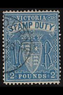 VICTORIA 1884 £2 Bright Blue, Postal Fiscal, Perf 12½, SG 276, Very Fine Used. For More Images, Please Visit Http://www. - Altri & Non Classificati