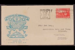 1937 2d Scarlet Foundation Of NSW Stamp With 'MAN WITH TAIL' FLAW (SG 193a) Tied To Illustrated Stamp Exhibition Env By  - Otros & Sin Clasificación