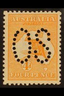 OFFICIAL 1913 4d Orange With Large "OS" Puncture, SG O6, Never Hinged Mint. Lovely. For More Images, Please Visit Http:/ - Otros & Sin Clasificación