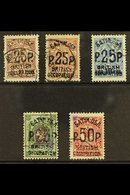 1920 Fine Used Selection Including 25r On 5k Brown Lilac In Black And In Blue, 25r On 20 On 14k In Blue, 25r On 50k Gree - Batum (1919-1920)