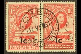 POSTMARK 1961 1c On 1d Type I Pair, SG 157, Clear & Full Strike Of MOREME C.d.s., Office Only Open Between 1958-68. For  - Otros & Sin Clasificación