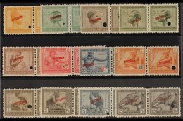 BELGIAN CONGO 1923 Pictorial Set, COB 106/117, Superb Never Hinged Mint  HORIZONTAL PAIRS With "SPECIMEN" Overprints And - Sonstige & Ohne Zuordnung