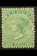 1865-1903 1s Green, CC Wmk, Perf 14 X 12½, SG 11, Fine Cds Used For More Images, Please Visit Http://www.sandafayre.com/ - Bermuda