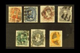 1876-77 Dom Pedro Rouletted Complete Set (Scott 61/67, SG 50/56), Fine Used, Fresh. (7 Stamps) For More Images, Please V - Autres & Non Classés