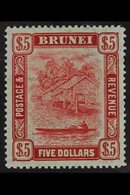 1908-22 $5 Carmine And Green, SG 47, Mint With Good Colours And Large Part Gum, Light Toning.  For More Images, Please V - Brunei (...-1984)