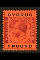 1924-28 £1 Purple And Black On Red, Watermark Multi-Crown CA, SG 102, Fine Mint. For More Images, Please Visit Http://ww - Otros & Sin Clasificación