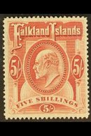 1904 5s Red, Ed VII, SG 50, Very Fine Mint. For More Images, Please Visit Http://www.sandafayre.com/itemdetails.aspx?s=6 - Falklandinseln