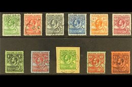 1929-37 KGV "Fin Whale And Gentoo Penguins" Complete Set, SG 116/26, Very Fine Used, The 5s Tied On Small Piece. Lovely! - Islas Malvinas