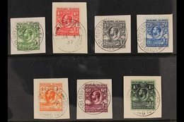 FOX BAY 1929-37 Complete Set To 1s, SG 116/22, Very Fine Used On Pieces Tied By Complete Or Virtually Complete "FOX BAY" - Falklandinseln