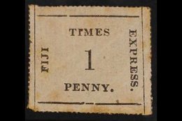 1870-71 1d Black / Rose Vertically Ribbed Paper Times Express Stamp, SG 5, Mint With Some Toning, Short Tear Clear Of Th - Fiji (...-1970)