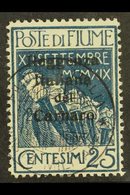 1920 25c Indigo Legion With Black Opt, Sass 147, Very Fine Cds Used. For More Images, Please Visit Http://www.sandafayre - Fiume