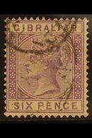 1886-87 6d Lilac, SG 13, Fine Used For More Images, Please Visit Http://www.sandafayre.com/itemdetails.aspx?s=646433 - Gibraltar