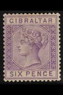 1886-87 6d Lilac, SG 13, Mint With Some Light Gum Tone For More Images, Please Visit Http://www.sandafayre.com/itemdetai - Gibraltar