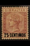 1889 25c On 2d Brown - Purple "SMALL I" Variety, SG 17ab, Very Fine Mint For More Images, Please Visit Http://www.sandaf - Gibilterra