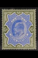 1902-11 15r Blue And Olive Green, SG 146, Fine Mint, One Shorter Perf At Top For More Images, Please Visit Http://www.sa - Andere & Zonder Classificatie