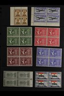 1940-1949 BLOCKS OF FOUR. All Different Fine Mint Group Of Blocks Of 4 Presented On Stock Pages, Stamps Never Hinged Min - Andere & Zonder Classificatie