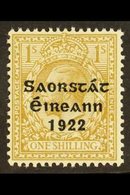 1922-23 SAORSTAT 1s Bistre-brown, "ONF" For "ONE", Never Hinged Mint, Small Tone Spot On Gum. For More Images, Please Vi - Autres & Non Classés