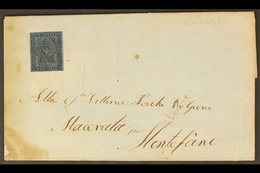 PARMA 1855, July Entire From Parma To Macerata, Franked Scarce 4 Margined 40c Blue, Sass 5, Tied By Barely Visible 3 Lin - Non Classificati