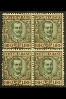 1910 10L Sage- Green And Pale Rose, Sass 91, Fine Never Hinged Mint BLOCK OF 4, Perfs At Left A Little Rough. Fresh & At - Non Classificati