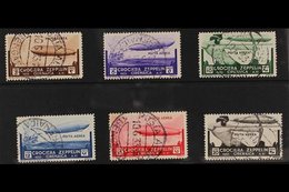CYRENAICA 1933 AIR Graf Zeppelin Complete Set (Sass. S. 26, SG 102/07) Fine Cds Used. (6 Stamps) For More Images, Please - Other & Unclassified