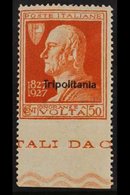 TRIPOLITANIA 50c Orange Volta, Variety "Imperf Between Stamp And Sheet Edge", Sass 44ga, Very Fine Never Hinged Mint. Fo - Other & Unclassified