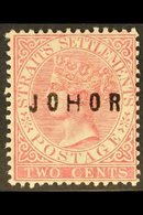 JOHORE 1884-91 2c Pale Rose "JOHOR" Overprint With "H" Wide, SG 11, Fine Mint, Fresh. For More Images, Please Visit Http - Other & Unclassified