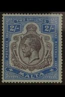 1921-22 KGV (wmk Mult Script CA) 2s Purple And Blue/blue, Variety "Break In Lines Below Left Scroll", SG 103e, Very Fine - Malta (...-1964)