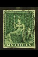 1858 (4d) Green, SG 27, Superb Used With Large Even Margins All Round Clear Proof Like Impression And Crisp, Light  Barr - Mauritius (...-1967)