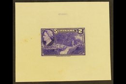 SURINAM 1945 2c Violet Native And Stream (as SG 315, Scott 186) - An American Bank Note Company DIE PROOF On Card, Overa - Altri & Non Classificati