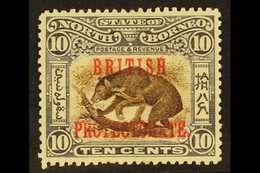 1901 10c Brown And Lilac Bear, Ovptd British Protectorate, SG 134, Very Fine Well Centered Mint. For More Images, Please - North Borneo (...-1963)